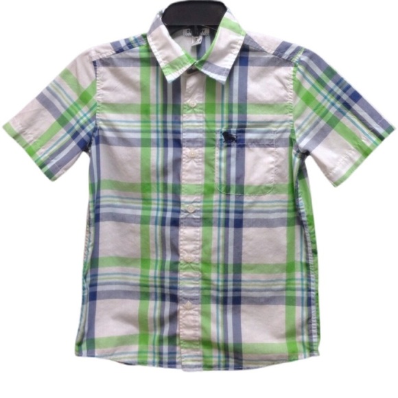 Old Navy Boy's Plaid Short Sleeve Button Down Shirt - Picture 1 of 3